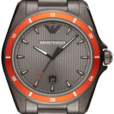 Emporio Armani Sigma Quartz Grey Dial Grey Steel Strap Watch For Men - AR11178